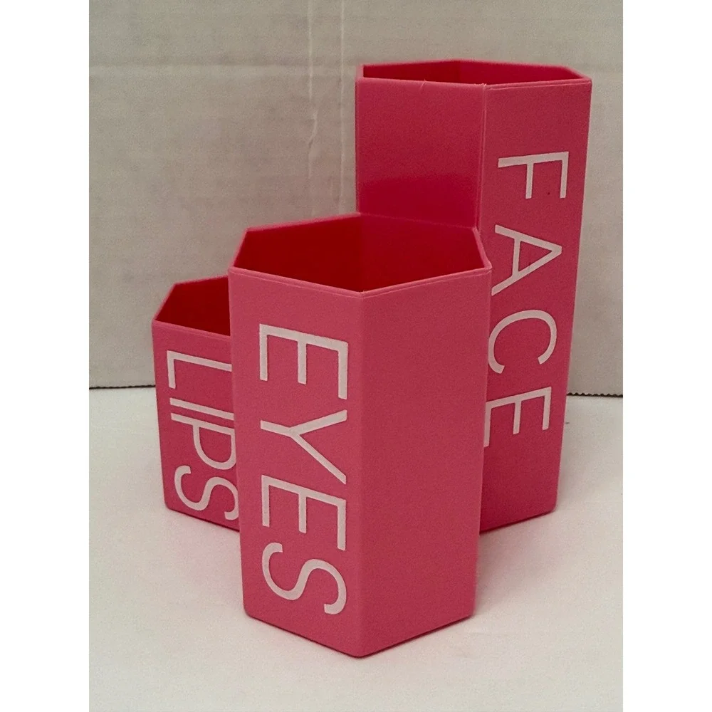 Makeup Brush Holder 3 Tier Cosmetics Storage Face Eyes Lips Organizer Hexagon
